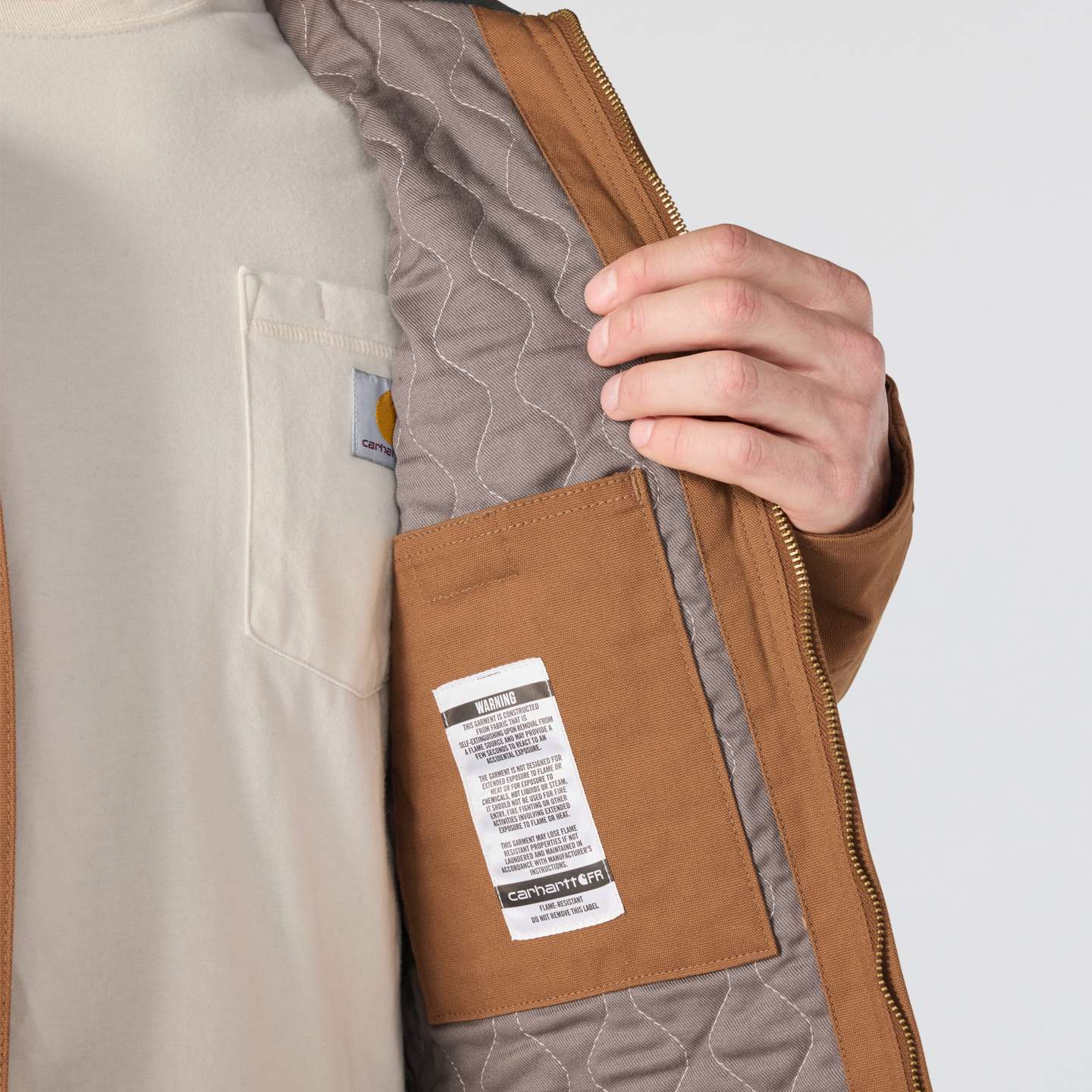 Мужская куртка Carhartt FR Rigby Detroit, цвет: Коричневый — фото 5