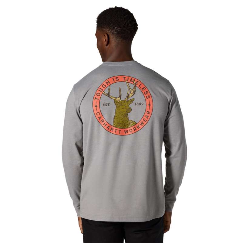 Carhartt  Weather Ash Heather Irvine Relaxed Deer Badge LS T-Shirt