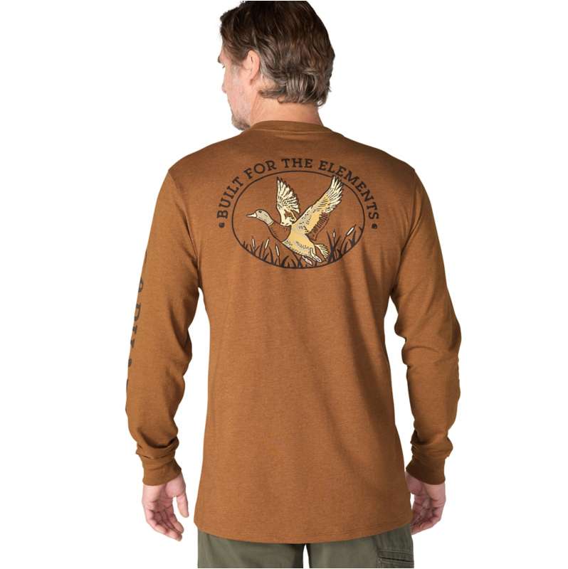 Carhartt  Red Duck Heather Irvine Relaxed Duck Badge LS T-Shirt