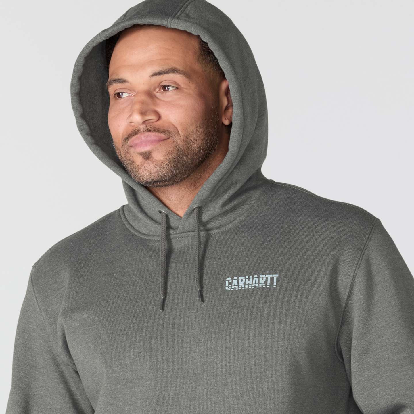 Мужская толстовка Carhartt Paxton Logo Graphic, цвет: Карбоновый меланжевый — фото 3