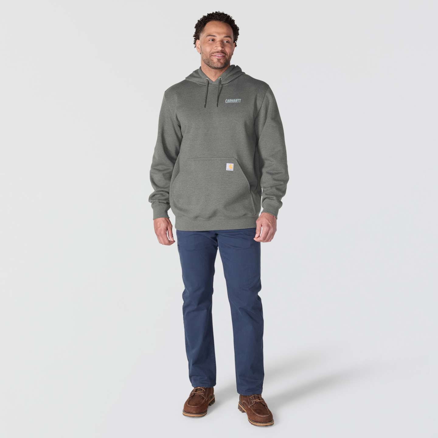 Мужская толстовка Carhartt Paxton Logo Graphic, цвет: Карбоновый меланжевый — фото 4