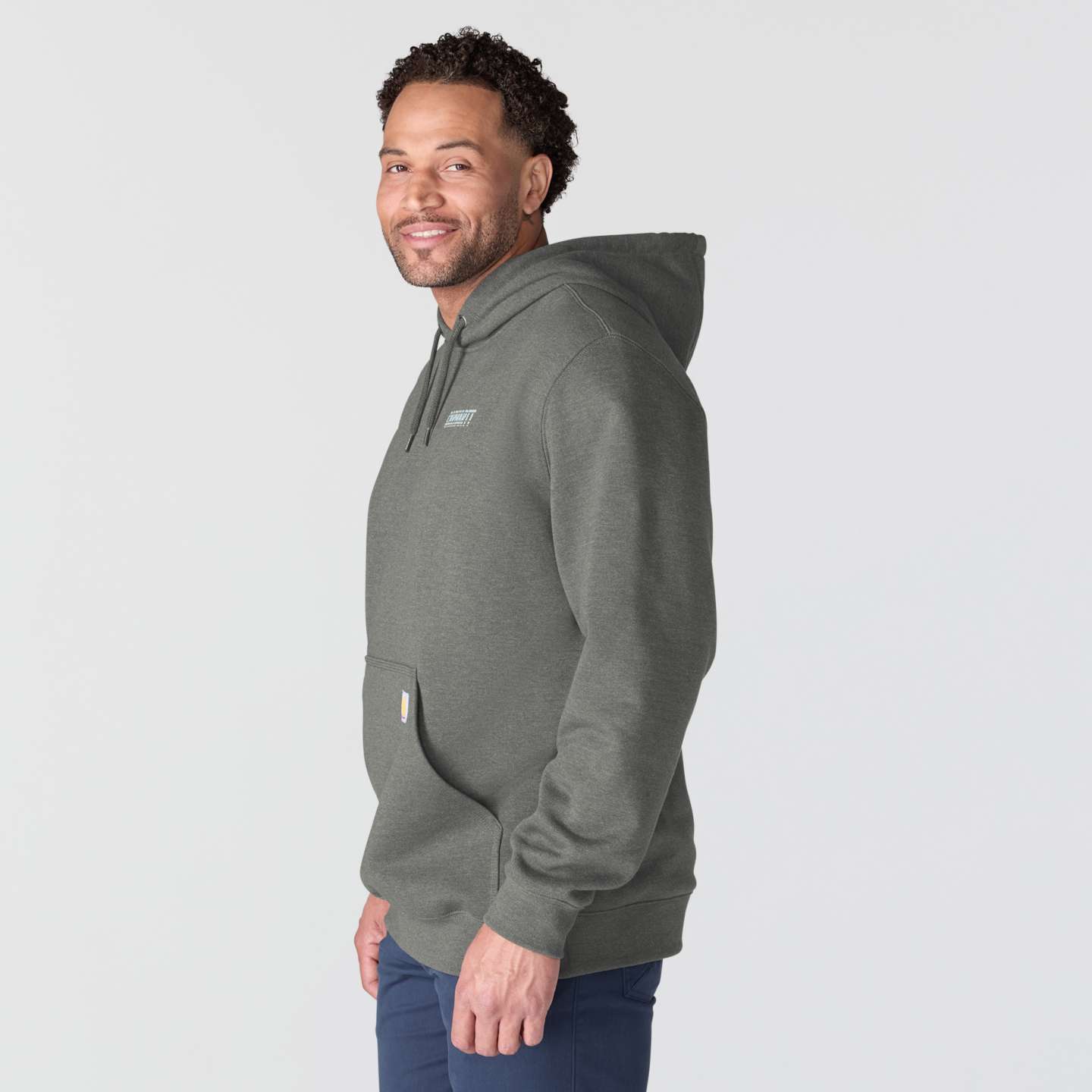 Мужская толстовка Carhartt Paxton Logo Graphic, цвет: Карбоновый меланжевый — фото 2