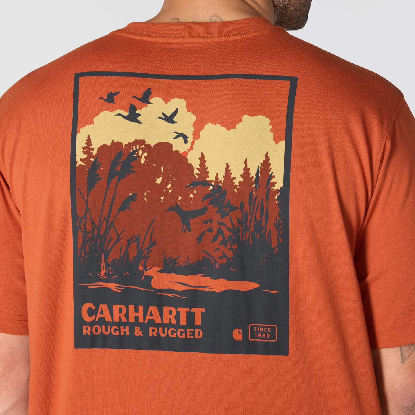 Мужская футболка Carhartt Irvine Relaxed Ducks, цвет: Красный — фото 3