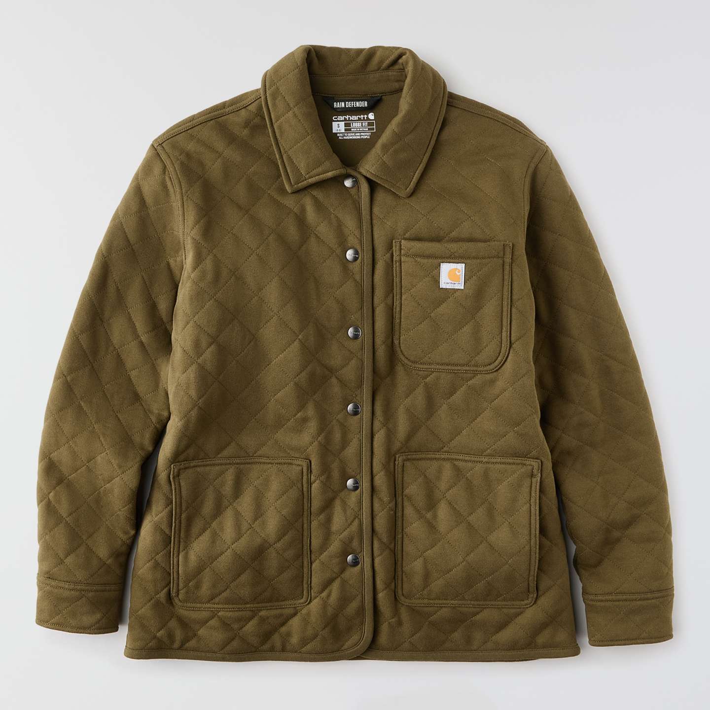 Женская рубашка Carhartt Paxton Quilted Shirt Jac, цвет: Burnished Logs — фото 8
