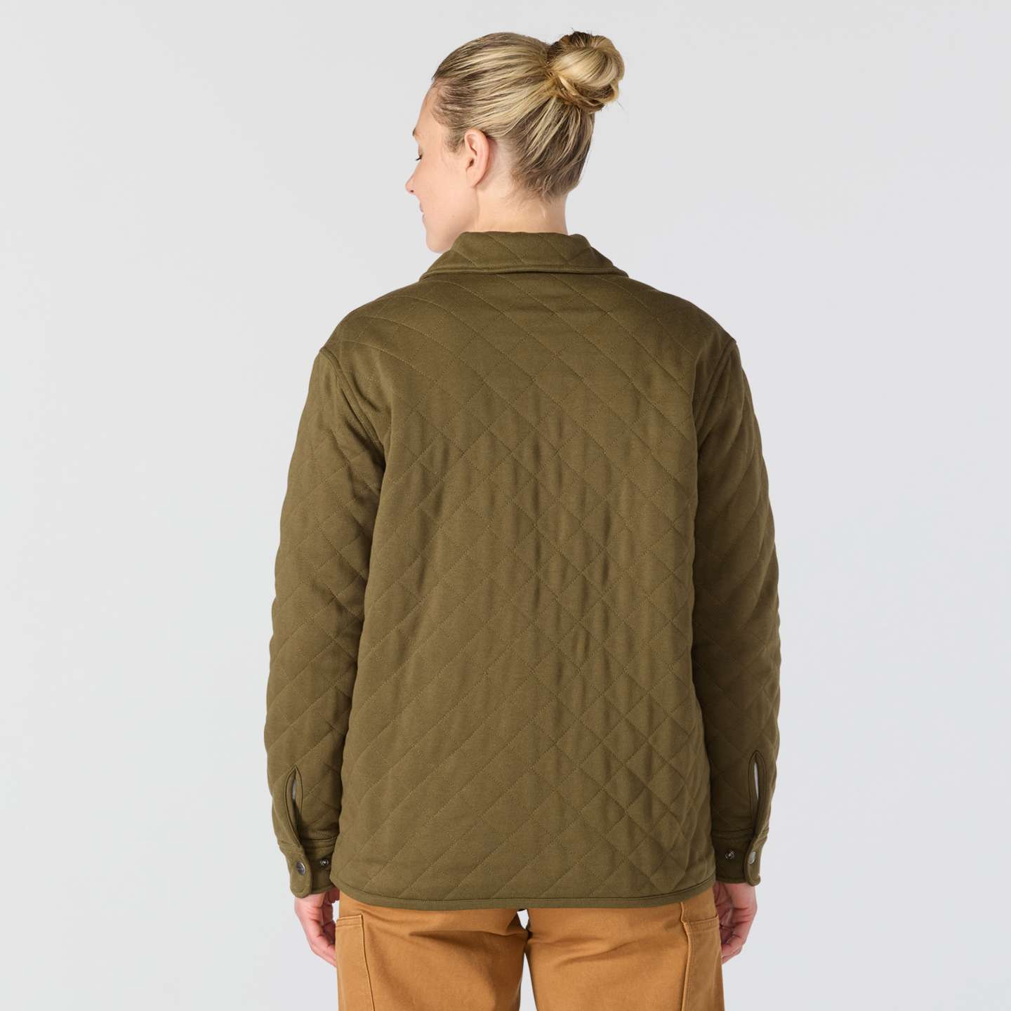 Женская рубашка Carhartt Paxton Quilted Shirt Jac, цвет: Burnished Logs — фото 5