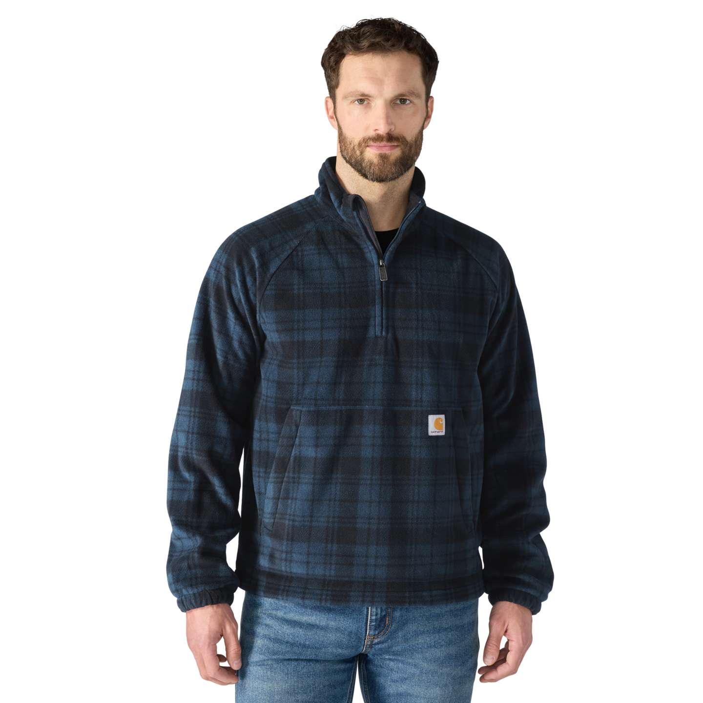 Мужской свитер Carhartt Elkhart Pullover, цвет: Синий клетчатый — фото 1