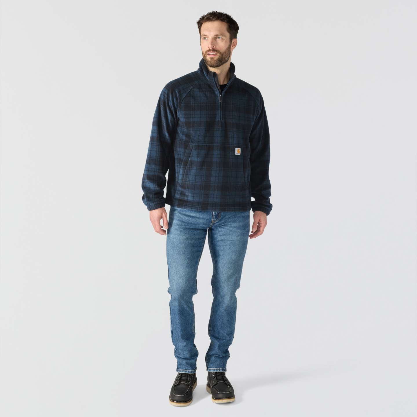 Мужской свитер Carhartt Elkhart Pullover, цвет: Синий клетчатый — фото 4