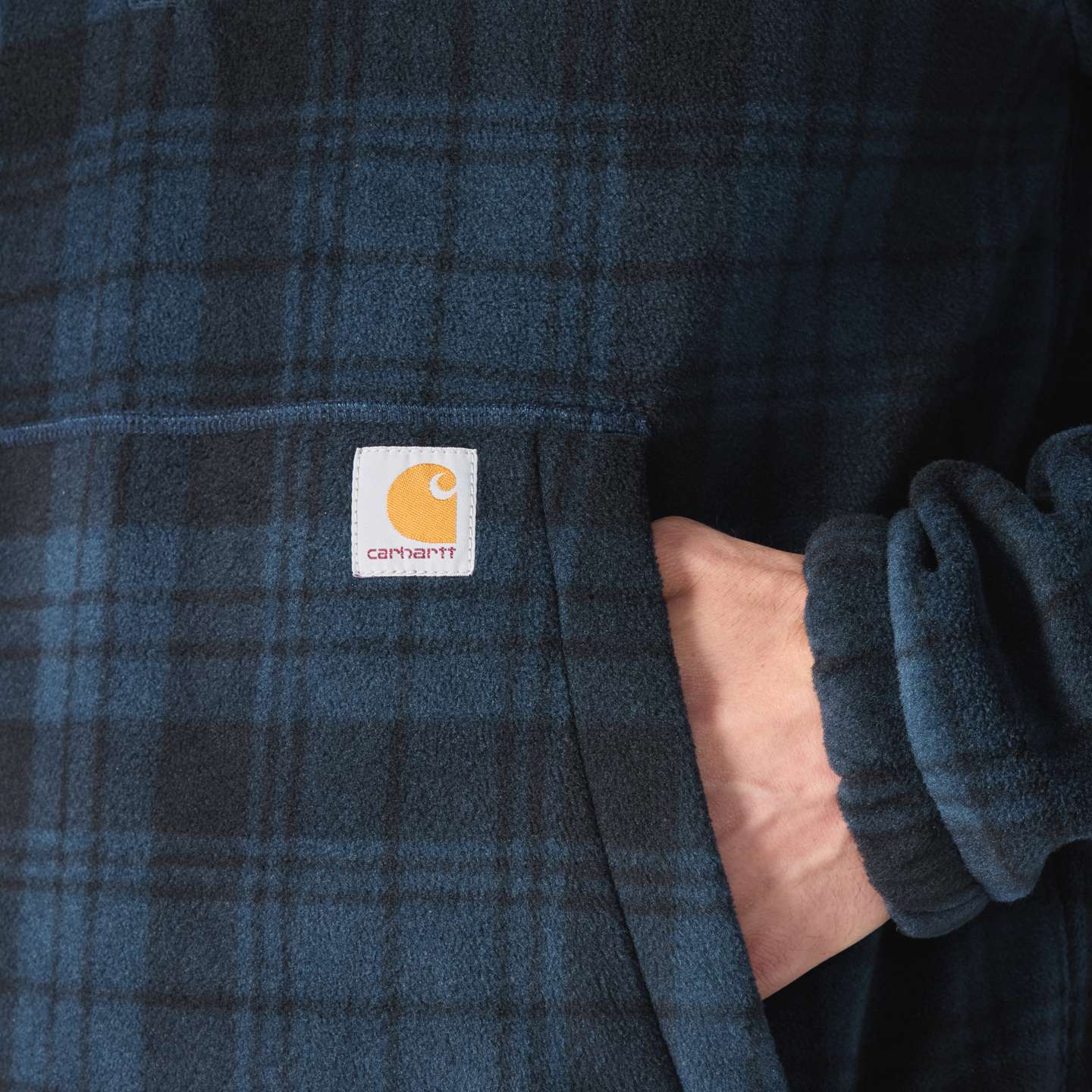 Мужской свитер Carhartt Elkhart Pullover, цвет: Синий клетчатый — фото 6