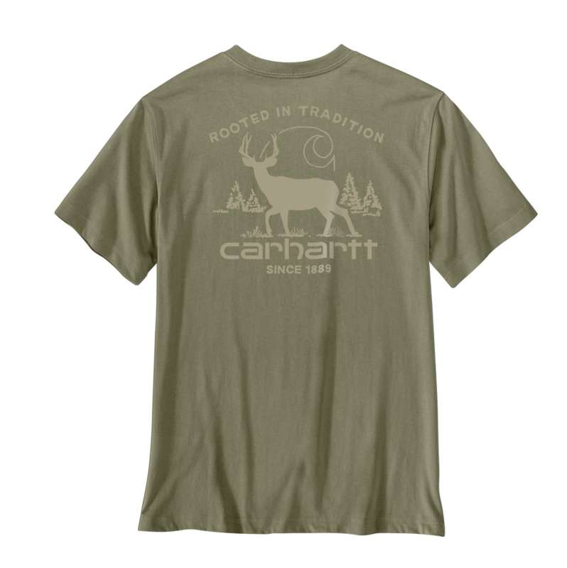Carhartt  Dusty Olive Irvine Relaxed Deer Landscape T-Shirt
