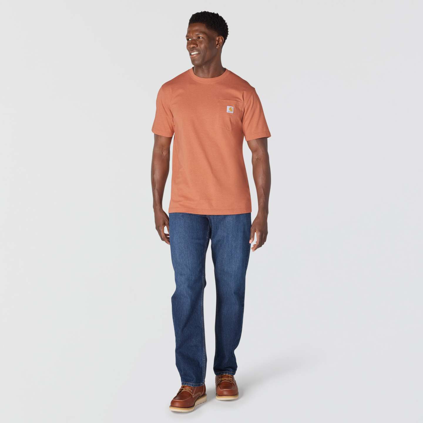 Мужская футболка Carhartt Irvine Relaxed Duck Landscape, цвет: Кирпичный меланжевый — фото 4