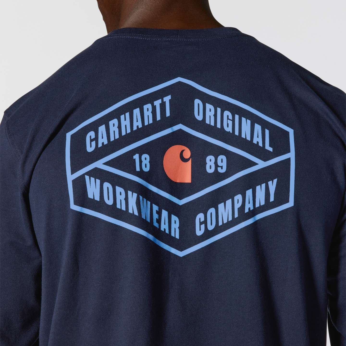 Мужская футболка Carhartt Irvine Relaxed Original, цвет: Тёмно-синий — фото 3