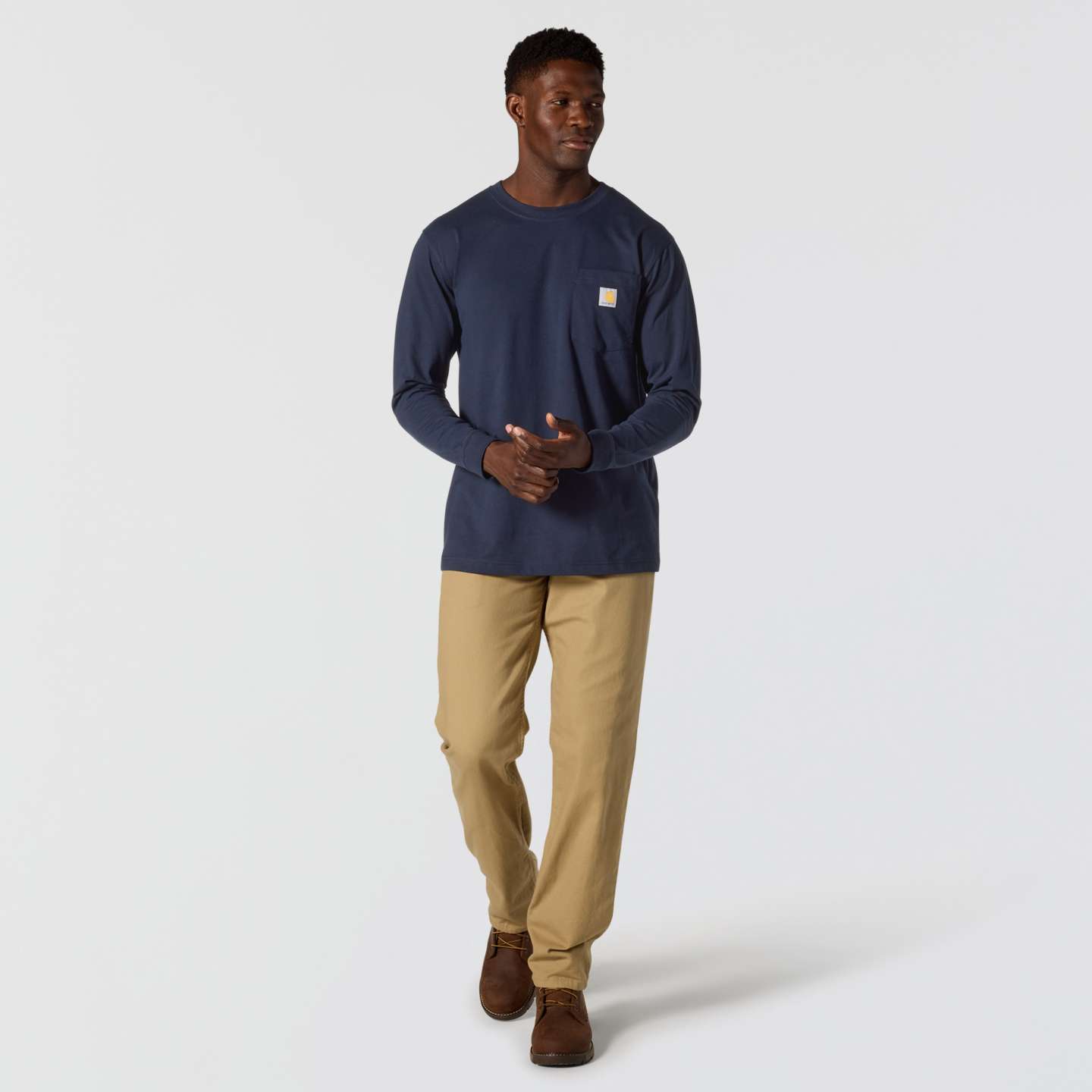 Мужская футболка Carhartt Irvine Relaxed Original, цвет: Тёмно-синий — фото 4