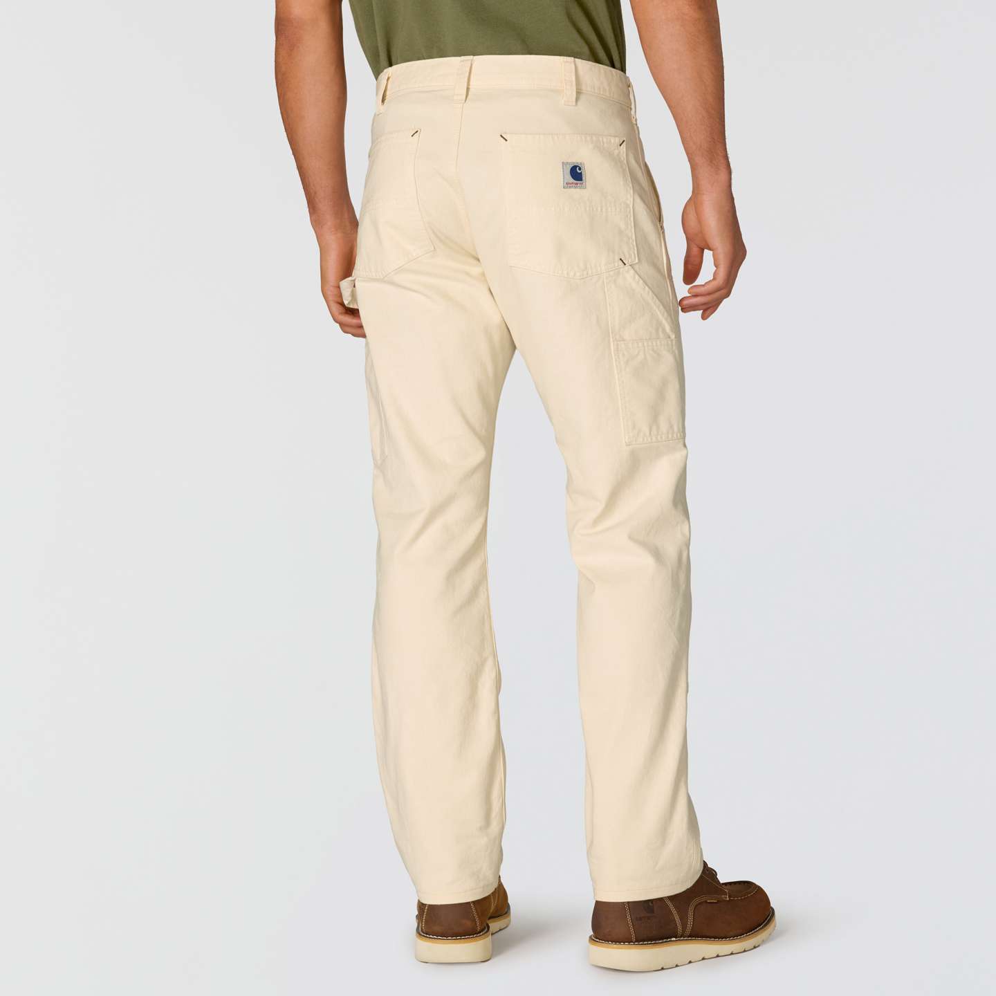 Мужские брюки Carhartt Crafted Series Loose Straight Drill Painter Double Front Dungaree, цвет: Экрю — фото 2