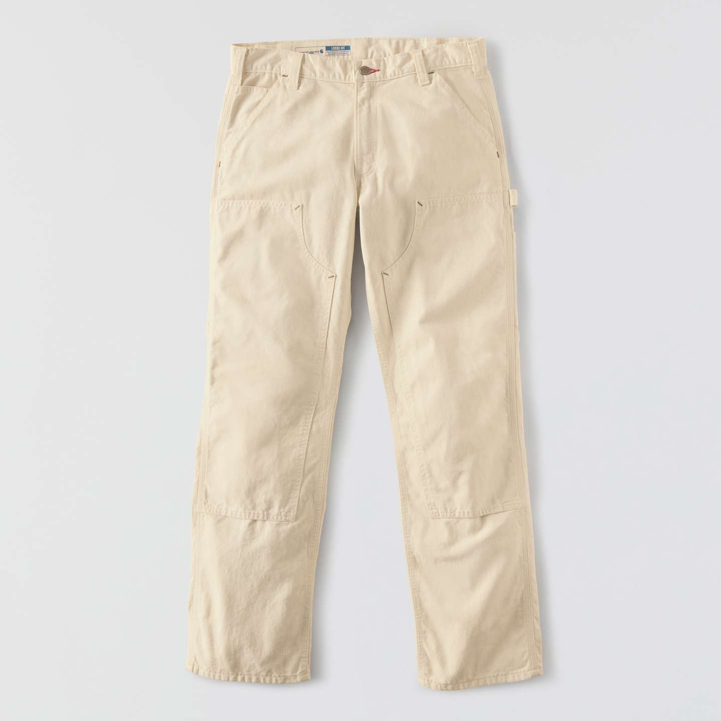 Мужские брюки Carhartt Crafted Series Loose Straight Drill Painter Double Front Dungaree, цвет: Экрю — фото 9