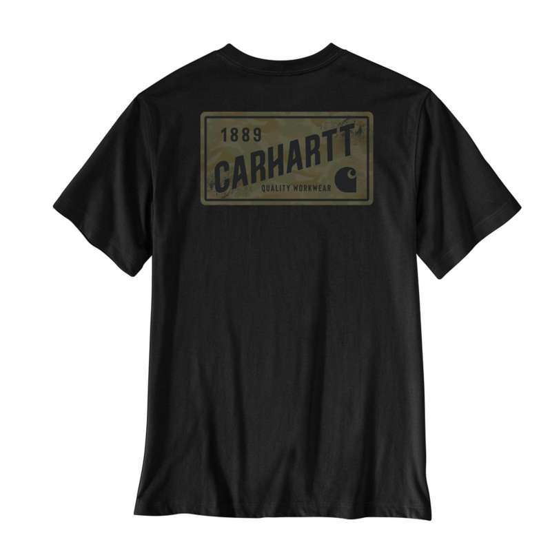 Carhartt  Black Irvine Relaxed Camo License Plate T-Shirt