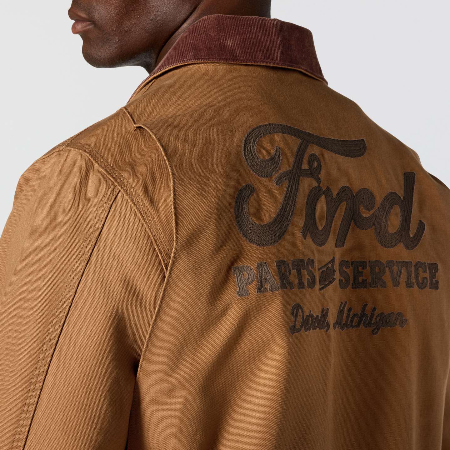 Мужская куртка Carhartt Ford Detroit Jac, цвет: Коричневый — фото 7