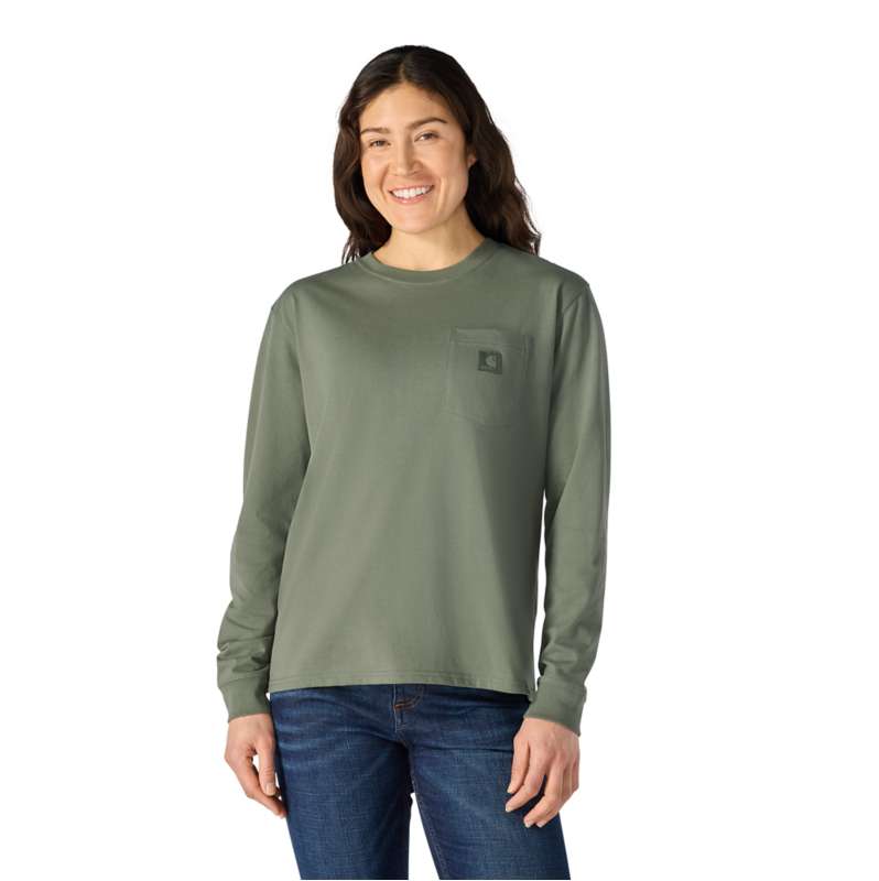 Carhartt  Dusty Olive Women's Irvine Loose LS Pocket T-Shirt