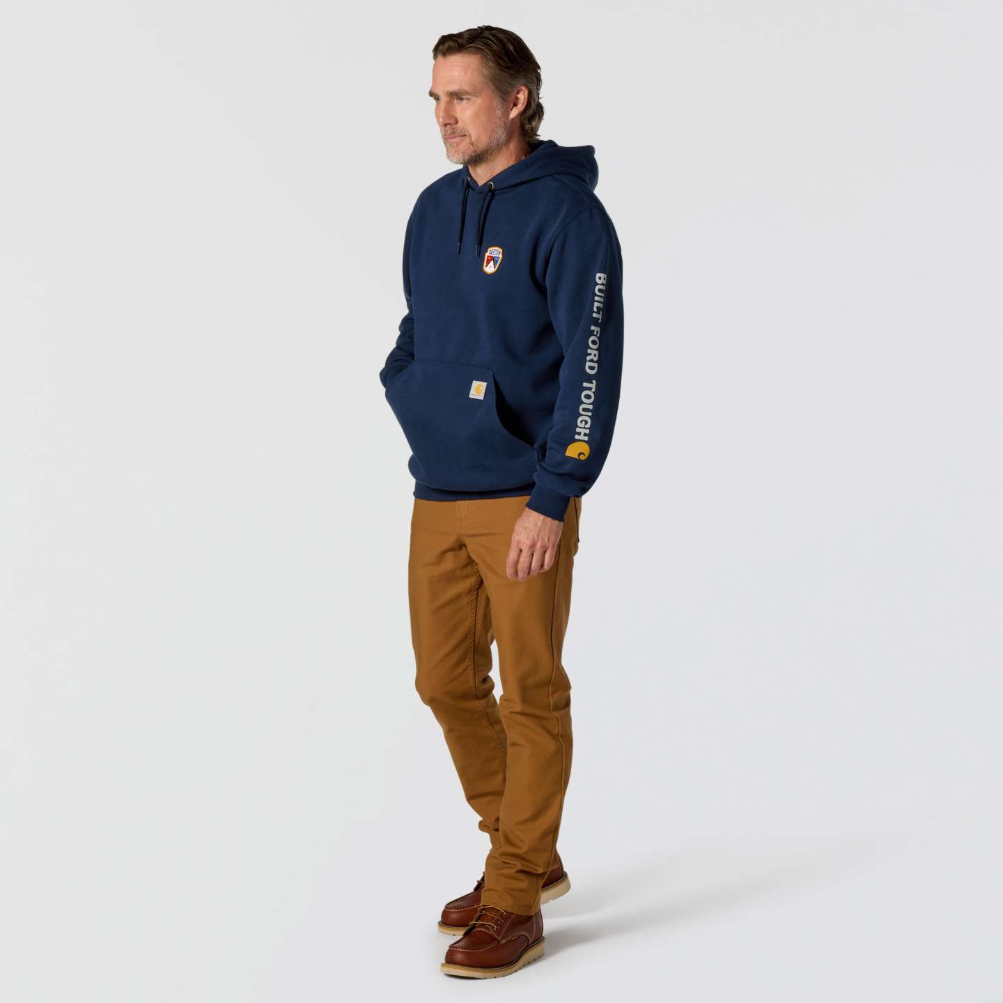 Мужские толстовки Carhartt Marquette Ford, цвет: Тёмно-синий — фото 4