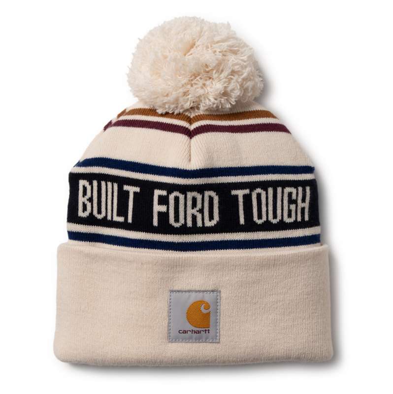 Carhartt  Oat Milk Ford Pom Beanie