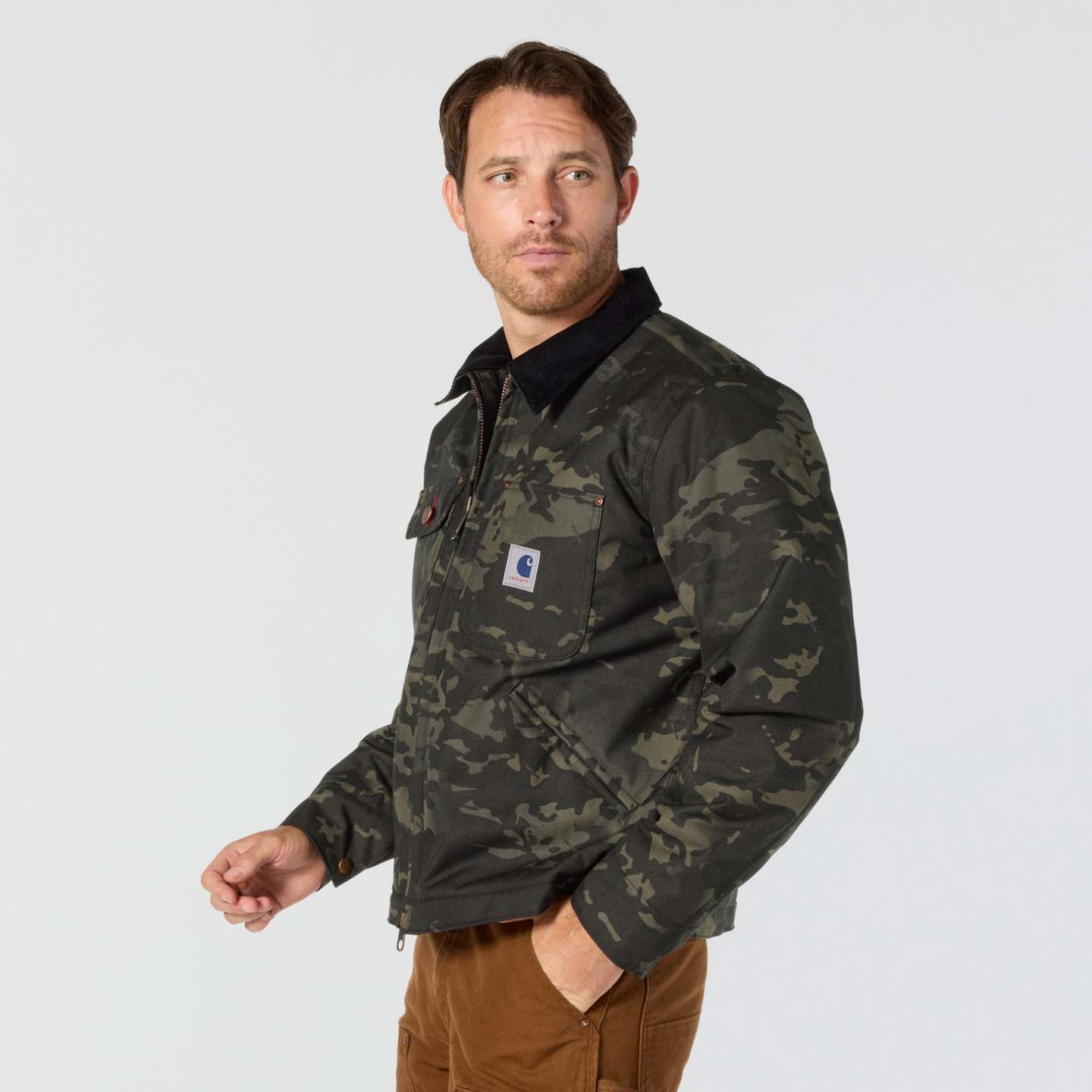 Мужская куртка Carhartt Crafted Series Cordura Sherpa Lined Chore, цвет: Чёрный — фото 3