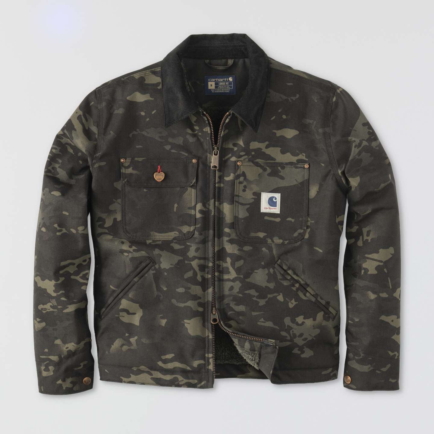 Мужская куртка Carhartt Crafted Series Cordura Sherpa Lined Chore, цвет: Чёрный — фото 9