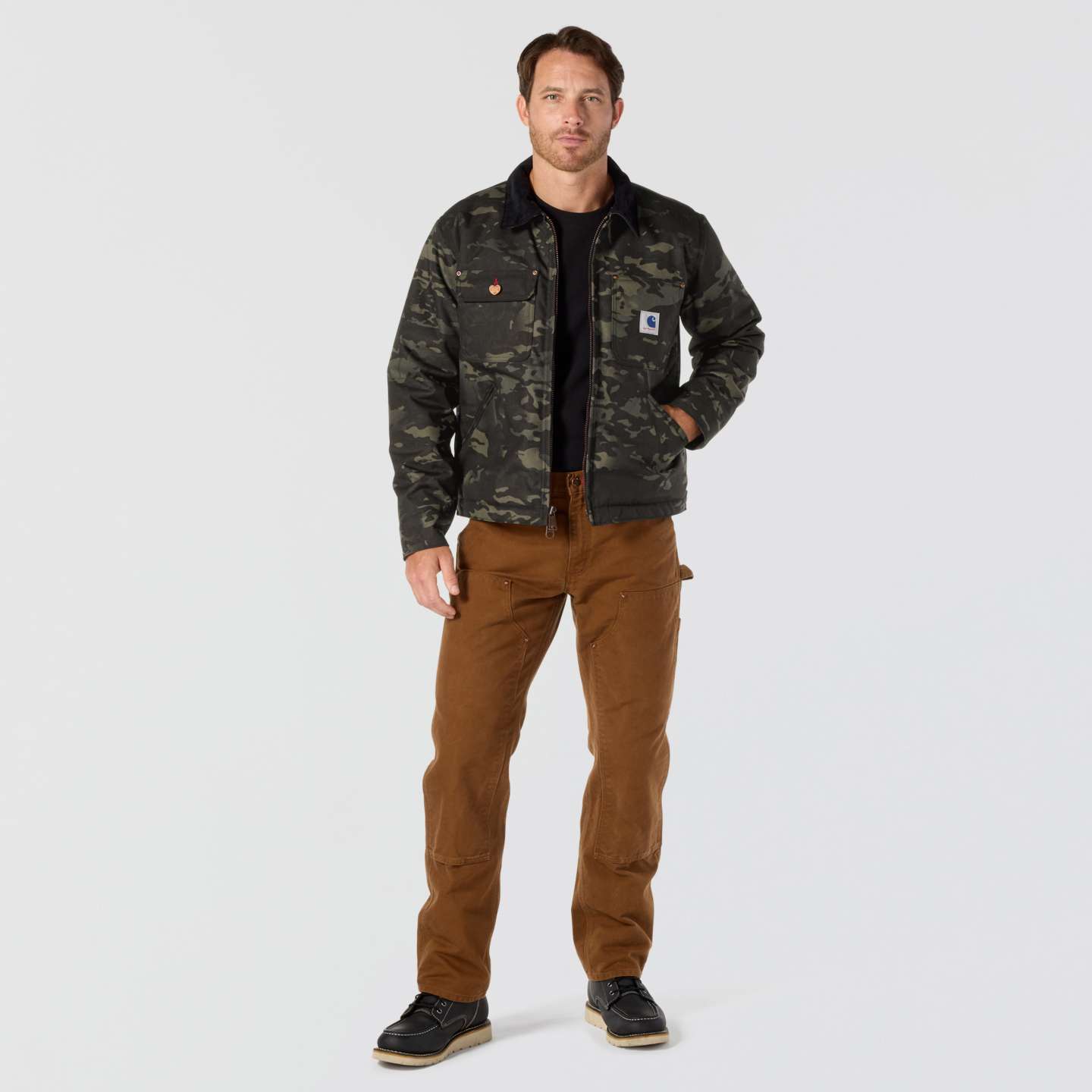 Мужская куртка Carhartt Crafted Series Cordura Sherpa Lined Chore, цвет: Чёрный — фото 5