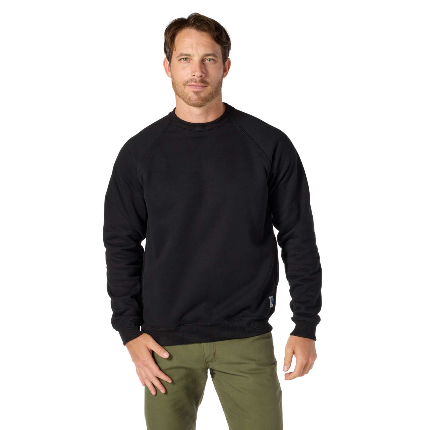 Мужской свитшот Carhartt Crafted Series Heavyweight Fleece Crewneck, цвет: Чёрный — фото 1