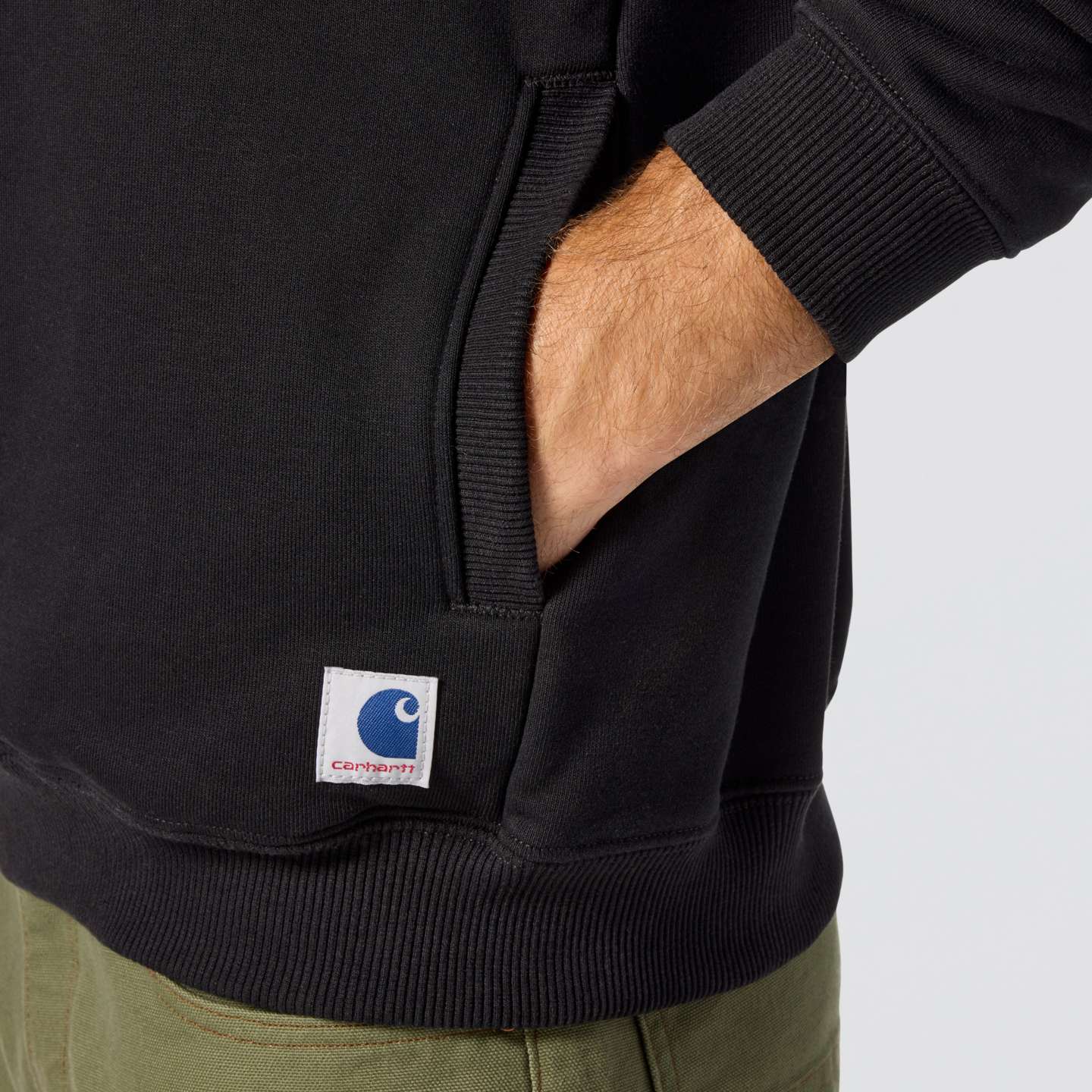Мужской свитшот Carhartt Crafted Series Heavyweight Fleece Crewneck, цвет: Чёрный — фото 3