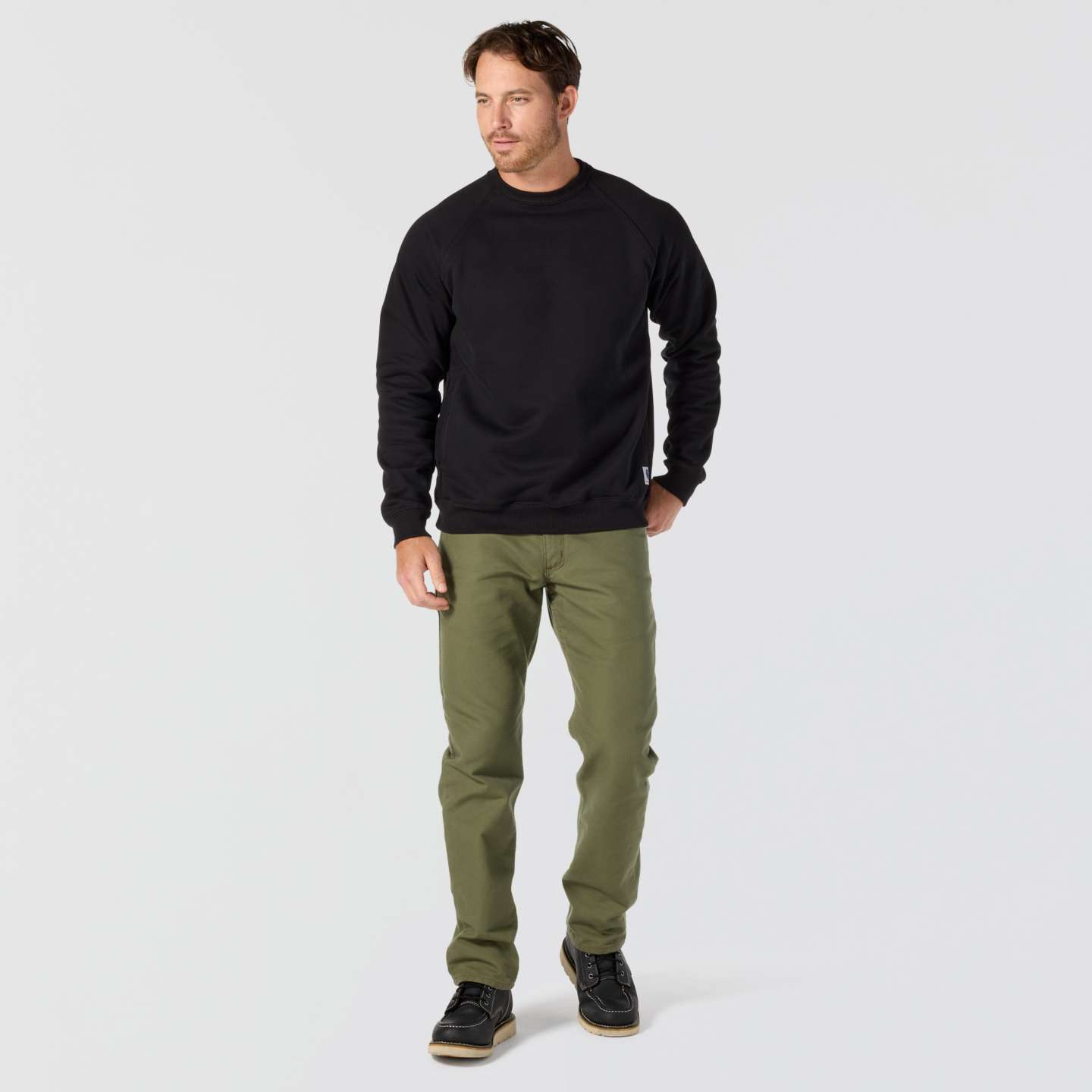 Мужской свитшот Carhartt Crafted Series Heavyweight Fleece Crewneck, цвет: Чёрный — фото 4