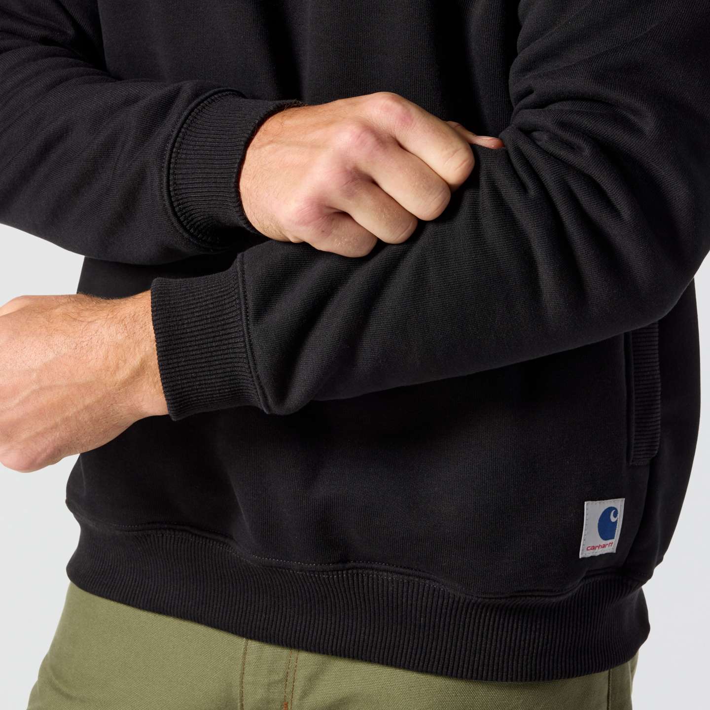 Мужской свитшот Carhartt Crafted Series Heavyweight Fleece Crewneck, цвет: Чёрный — фото 6