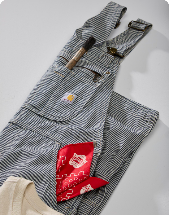 RAILROAD STRIPE DENIM BIB OVERALL