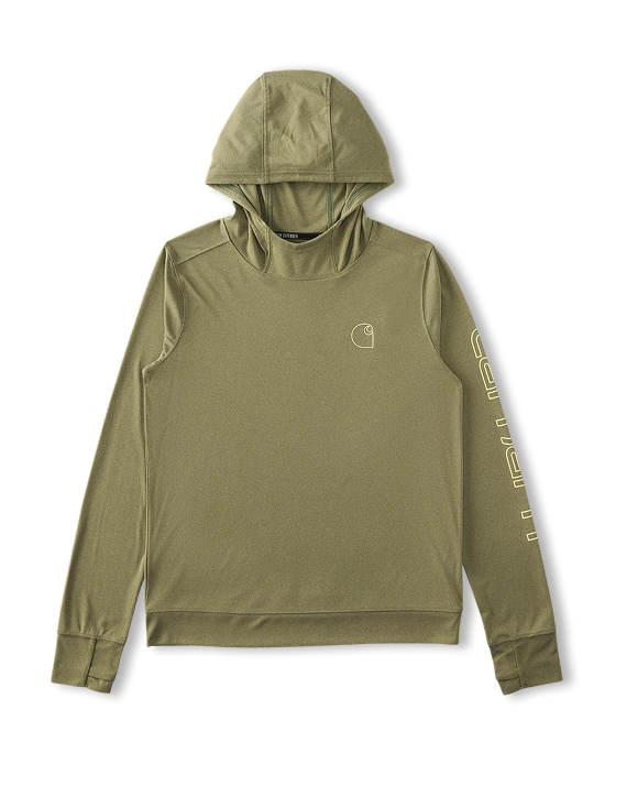 Womens Force Sun Defender Relaxed LS Logo Hoodie