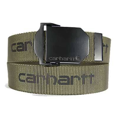 Carhartt Men's Army Green Signature Webbing Belt