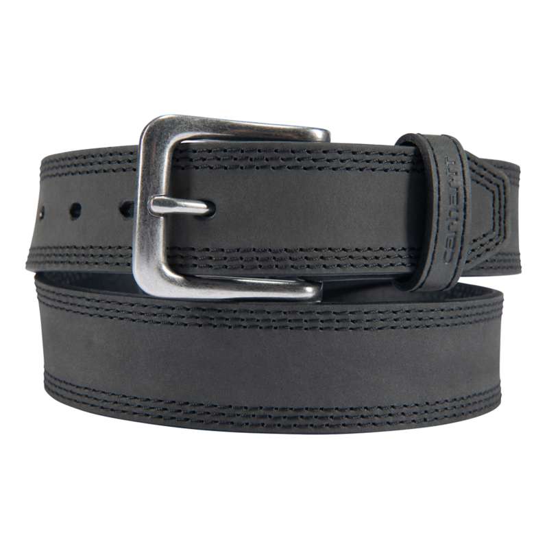 Carhartt  Black Leather Triple Stitch Belt
