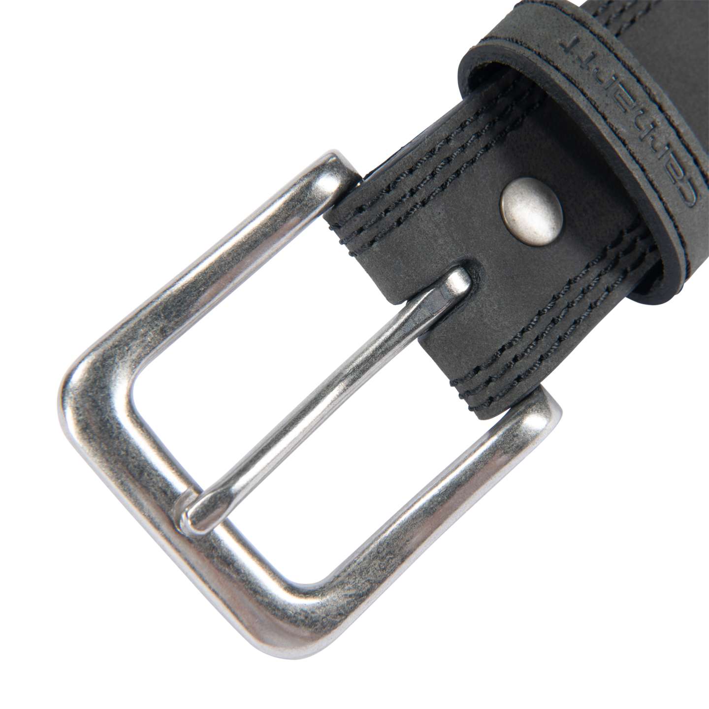 Мужской ремень Carhartt Leather Triple Stitch Belt, цвет: Чёрный — фото 3