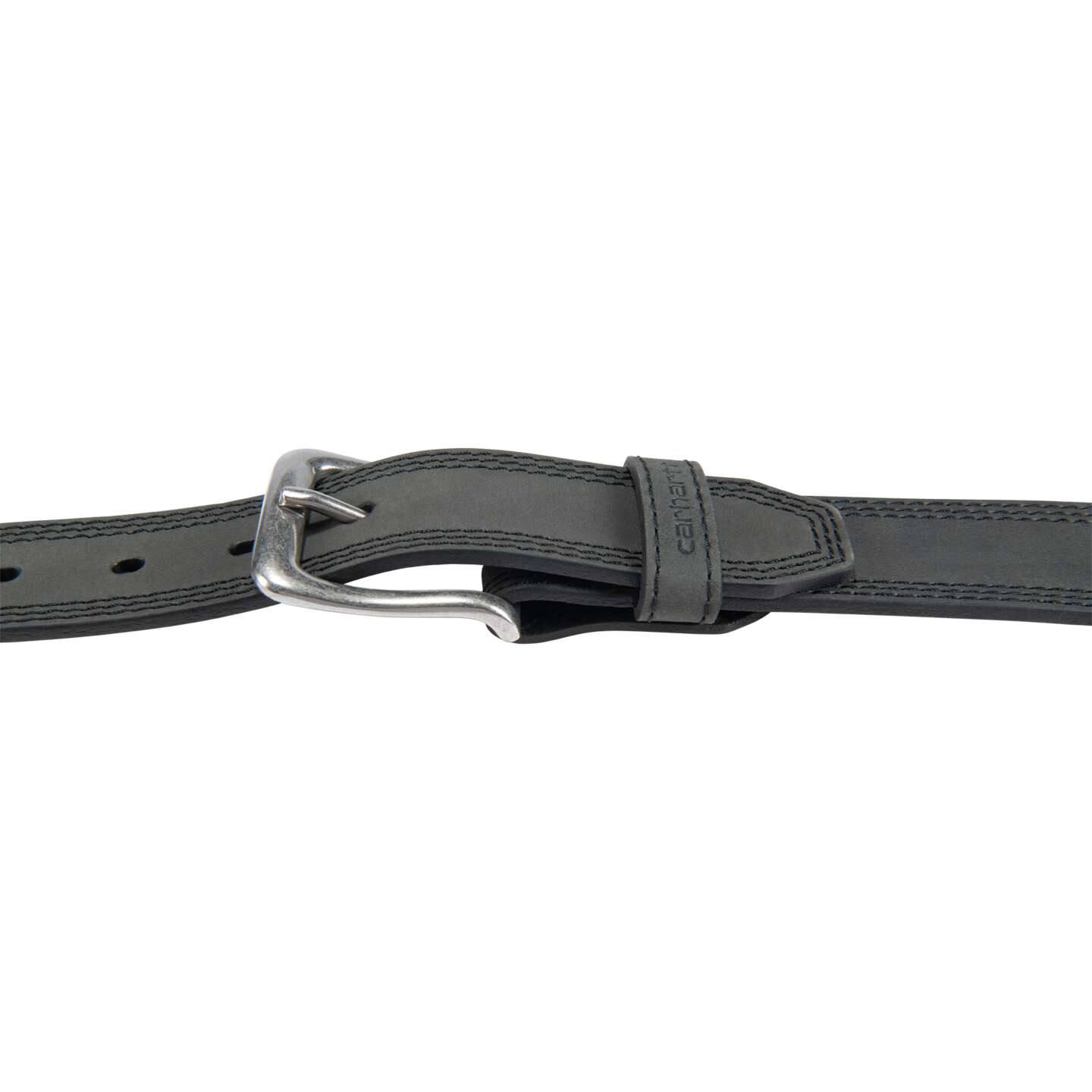 Мужской ремень Carhartt Leather Triple Stitch Belt, цвет: Чёрный — фото 5