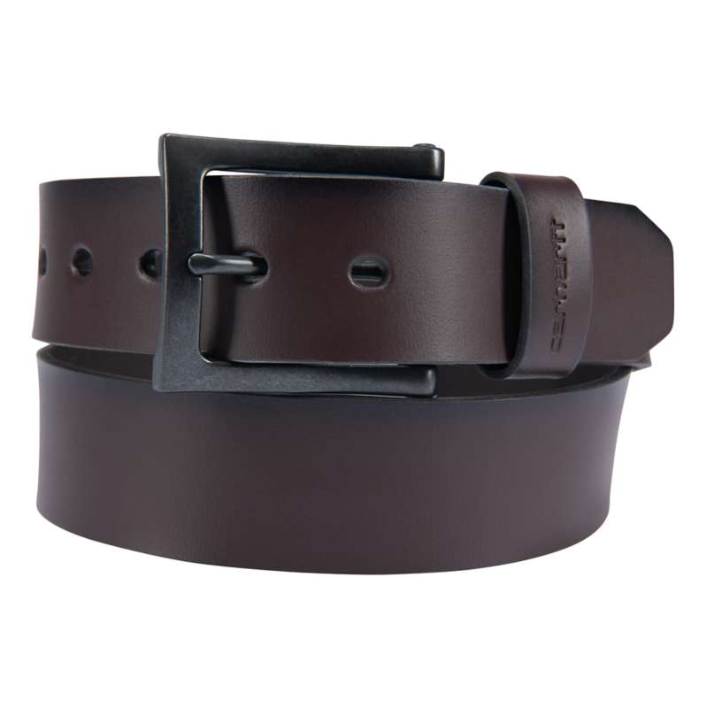 Carhartt  Dark Brown Burnished Leather Box Buckle Belt