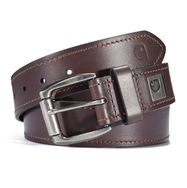 Carhartt  Dark Brown Bridle Leather Roller Buckle Belt