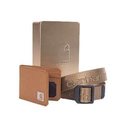 Carhartt Men's Carhartt Brown Belt and Wallet Gift Tin