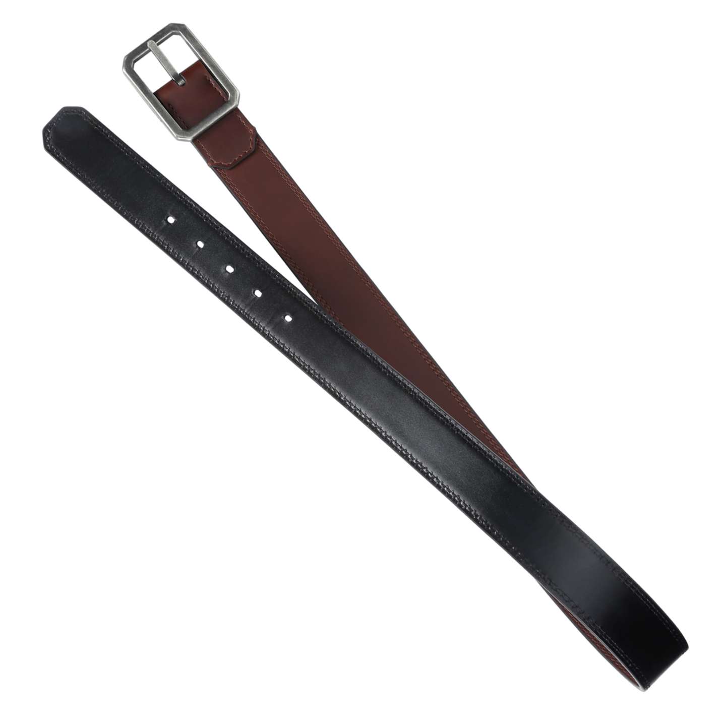 Мужской ремень Carhartt Leather Reversible Center Bar Buckle Belt, цвет: Тёмный коричневый — фото 3