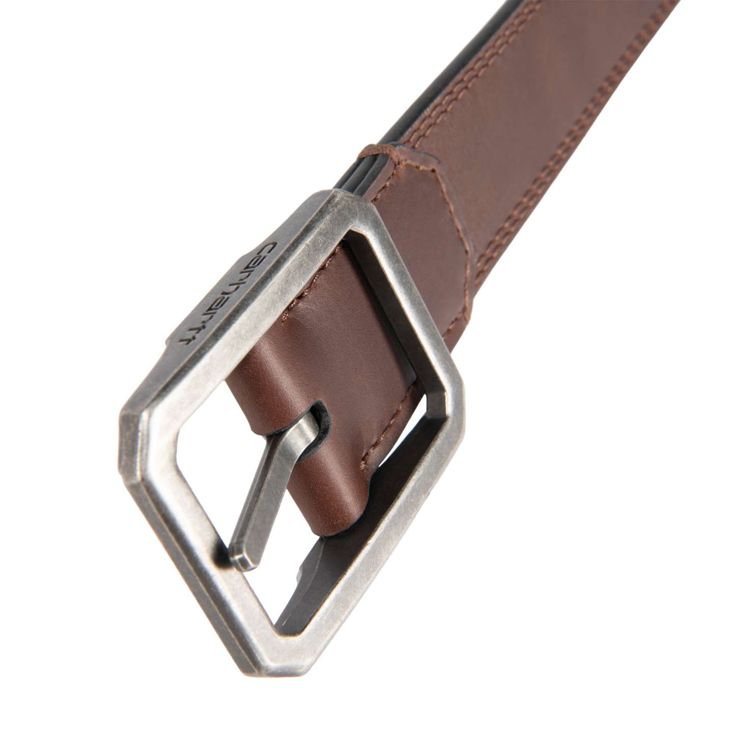 Мужской ремень Carhartt Leather Reversible Center Bar Buckle Belt, цвет: Тёмный коричневый — фото 4