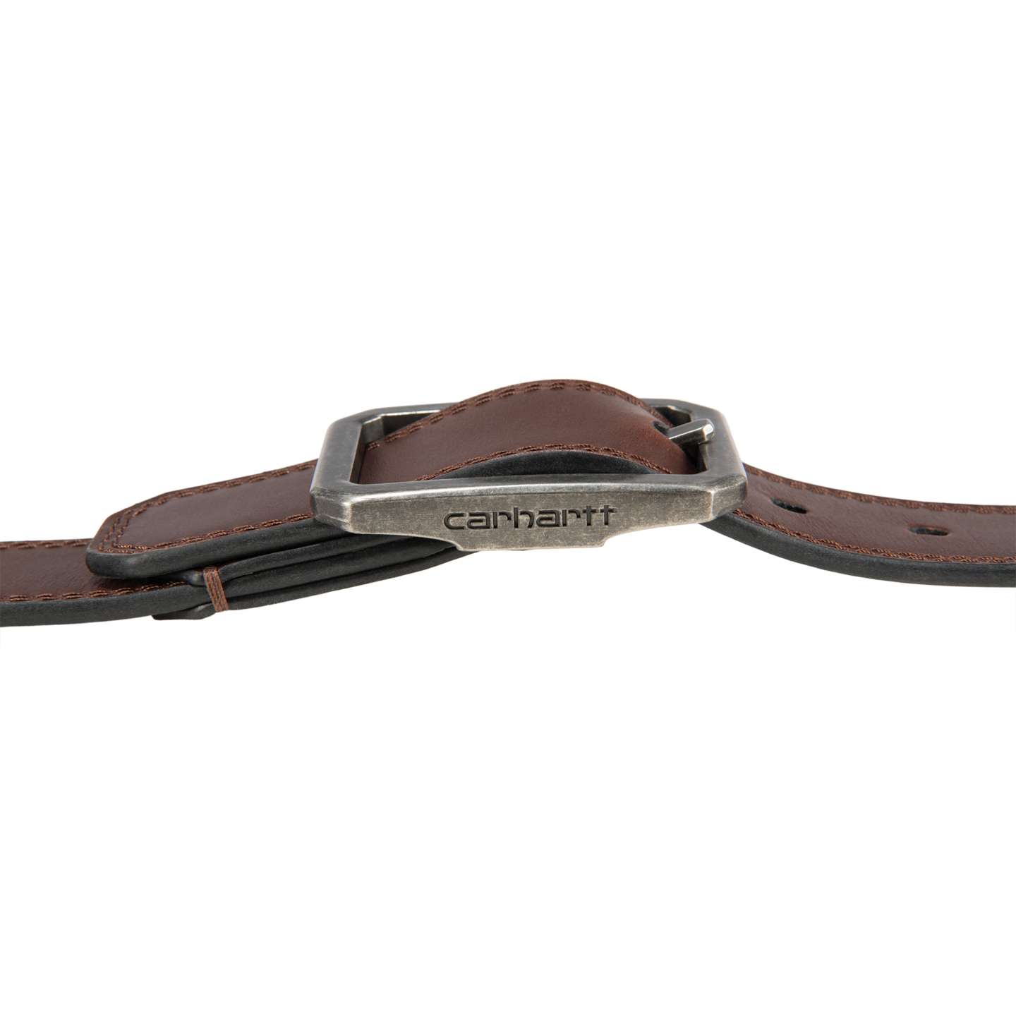 Мужской ремень Carhartt Leather Reversible Center Bar Buckle Belt, цвет: Тёмный коричневый — фото 5