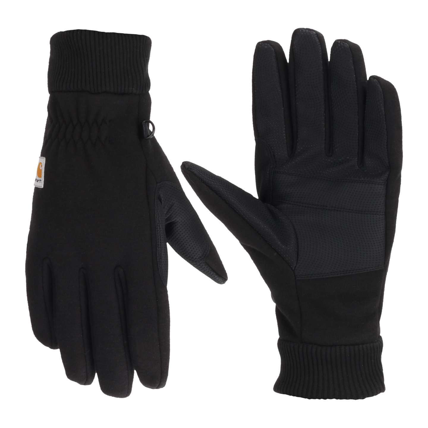 Мужские перчатки Carhartt Wind Fighter® Thermal-Lined Fleece Touch-Sensitive Knit Cuff, цвет: Чёрный — фото 1