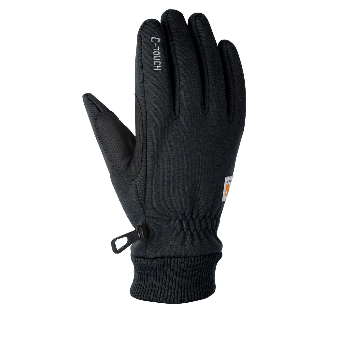Мужские перчатки Carhartt Wind Fighter® Thermal-Lined Fleece Touch-Sensitive Knit Cuff, цвет: Чёрный — фото 2