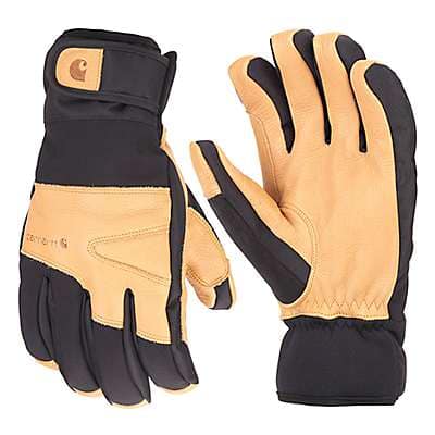 Carhartt Men's BLACK BROWN Winter Dex Cow Grain Insulated Glove