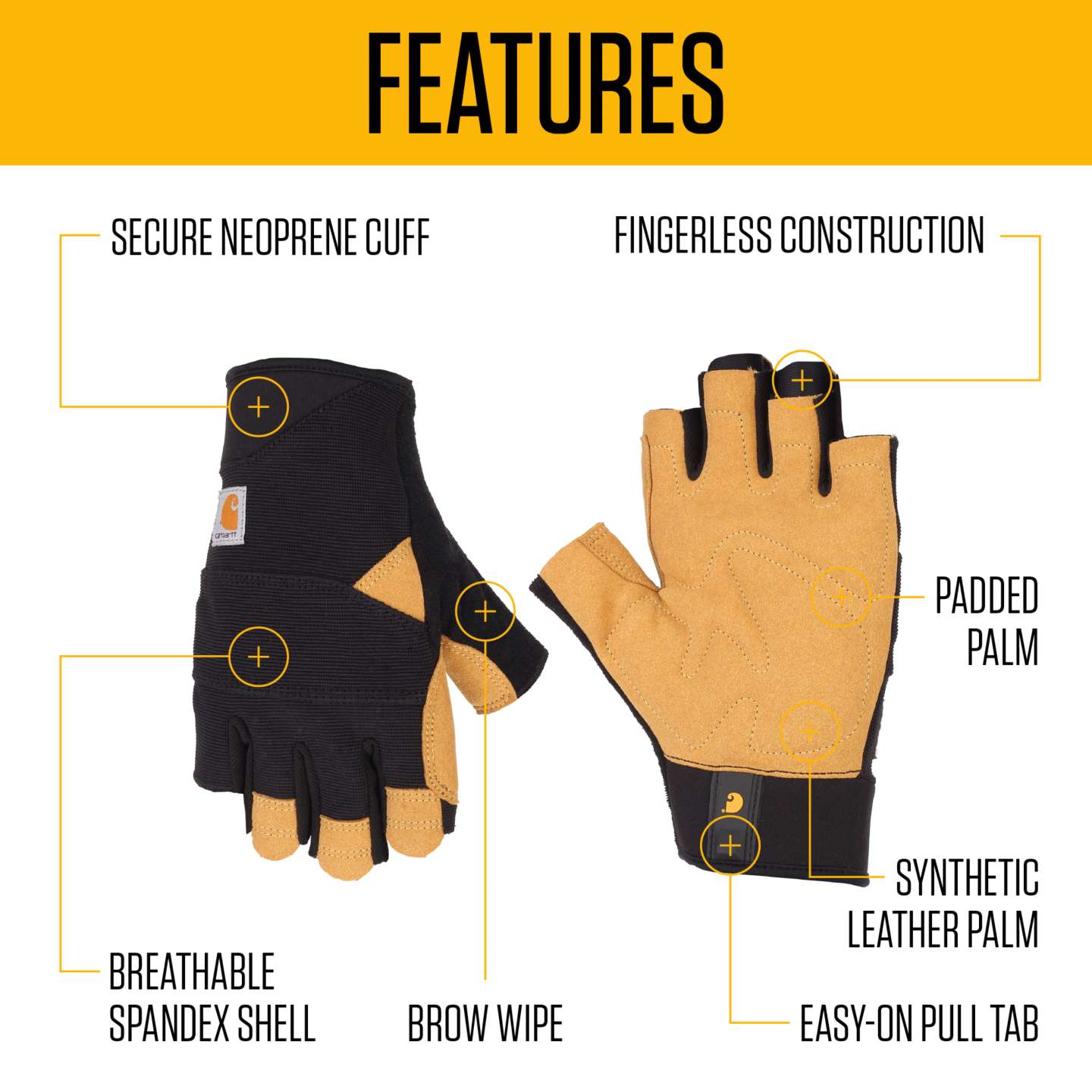Мужские перчатки Carhartt Swift High Dexterity, цвет: Чёрный — фото 2