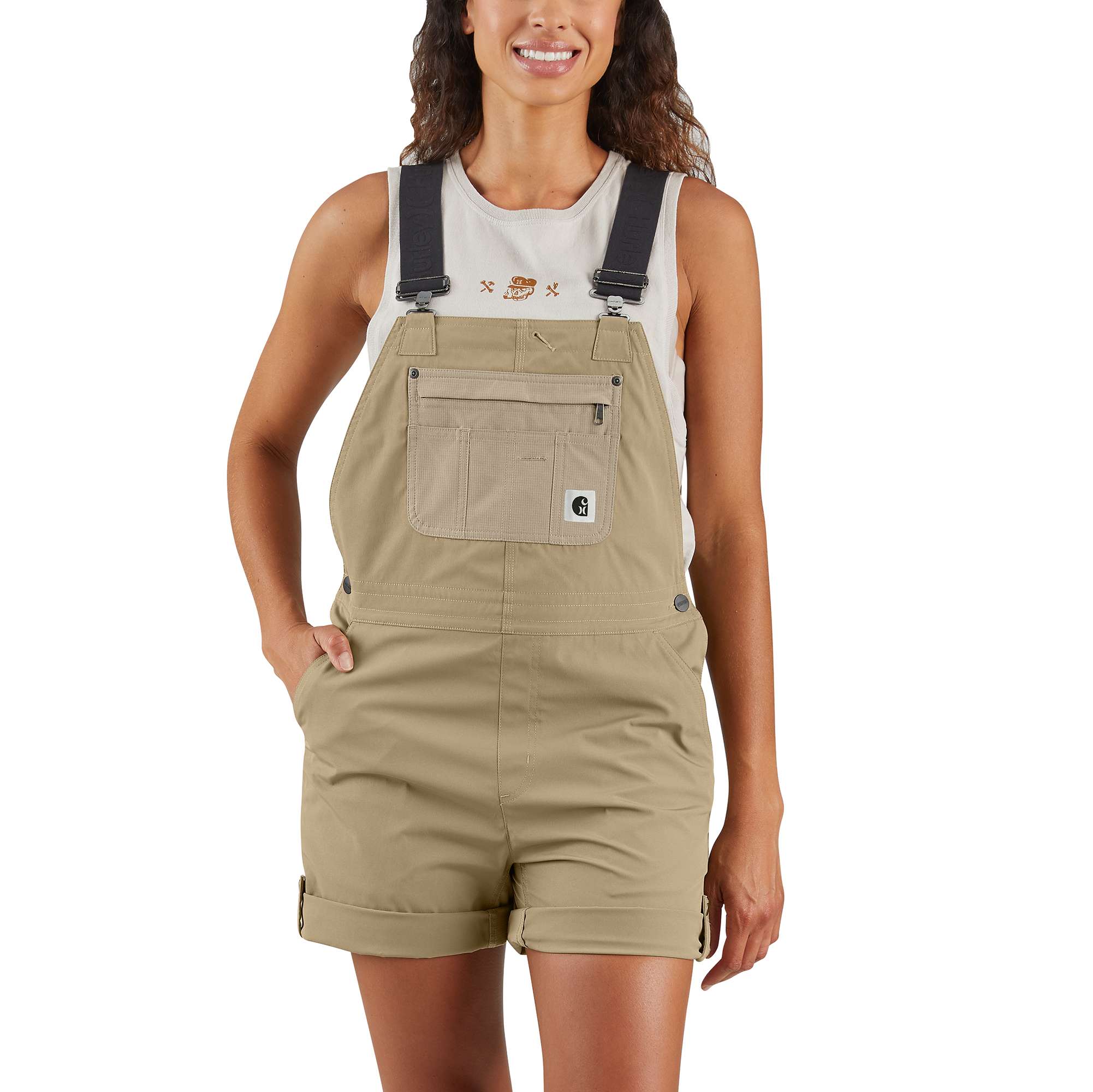 tan carhartt overalls