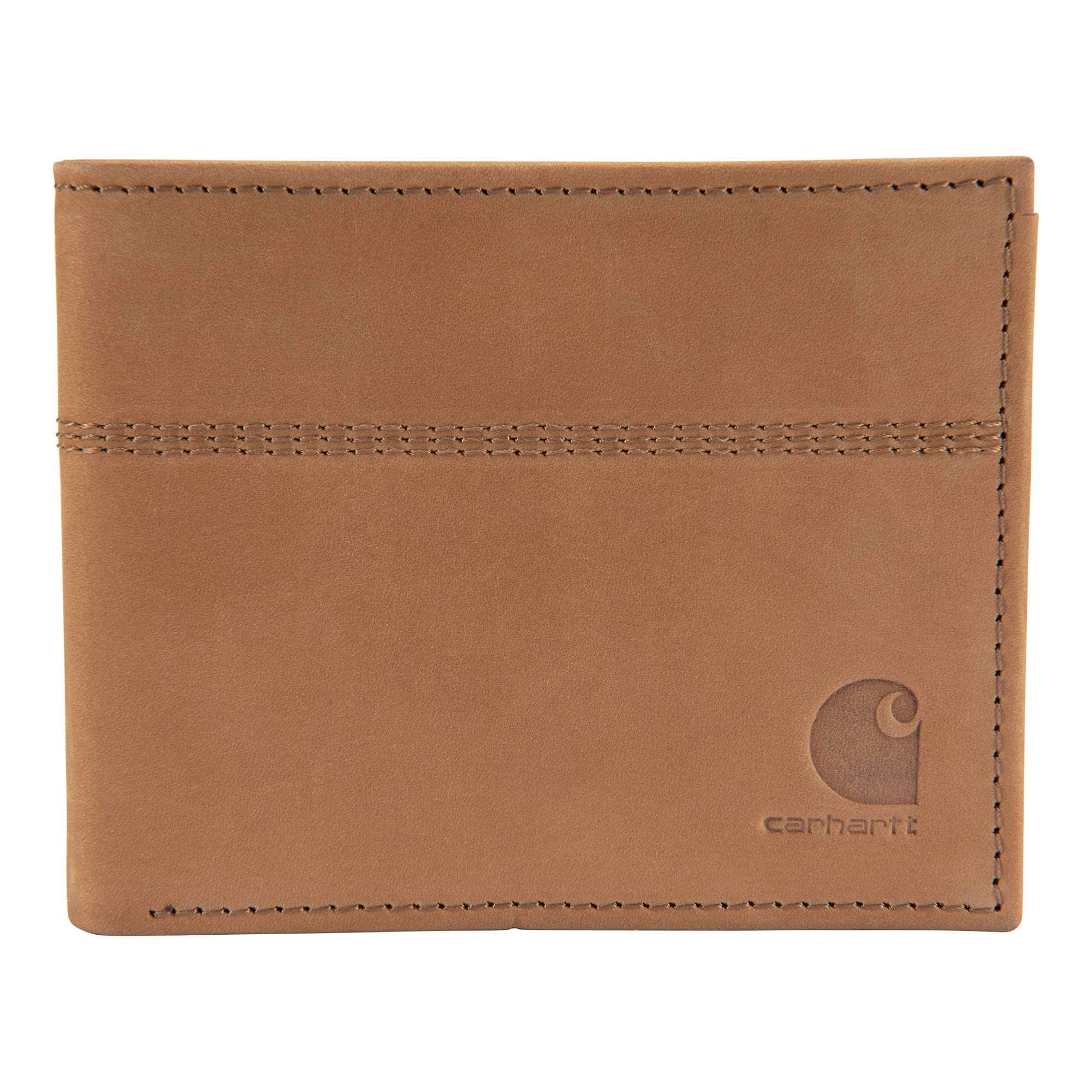 Carhartt Men's Oil Tan Leather Six Card Two Side Pocket Trifold