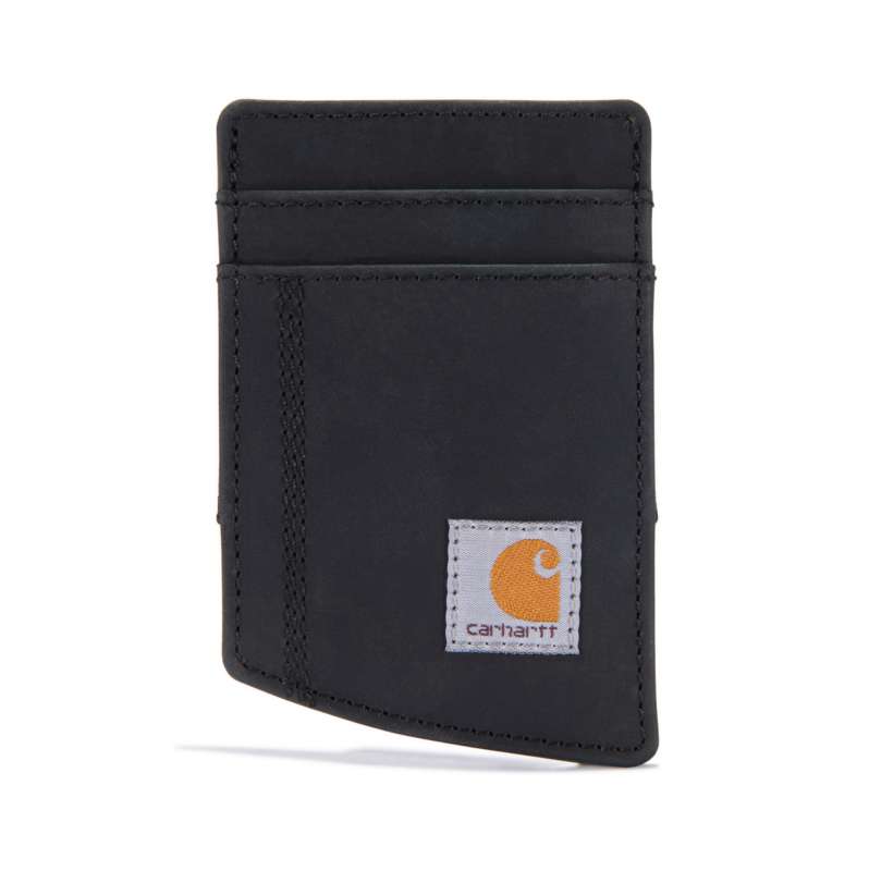 Carhartt  Black Saddle Leather Front Pocket Wallet