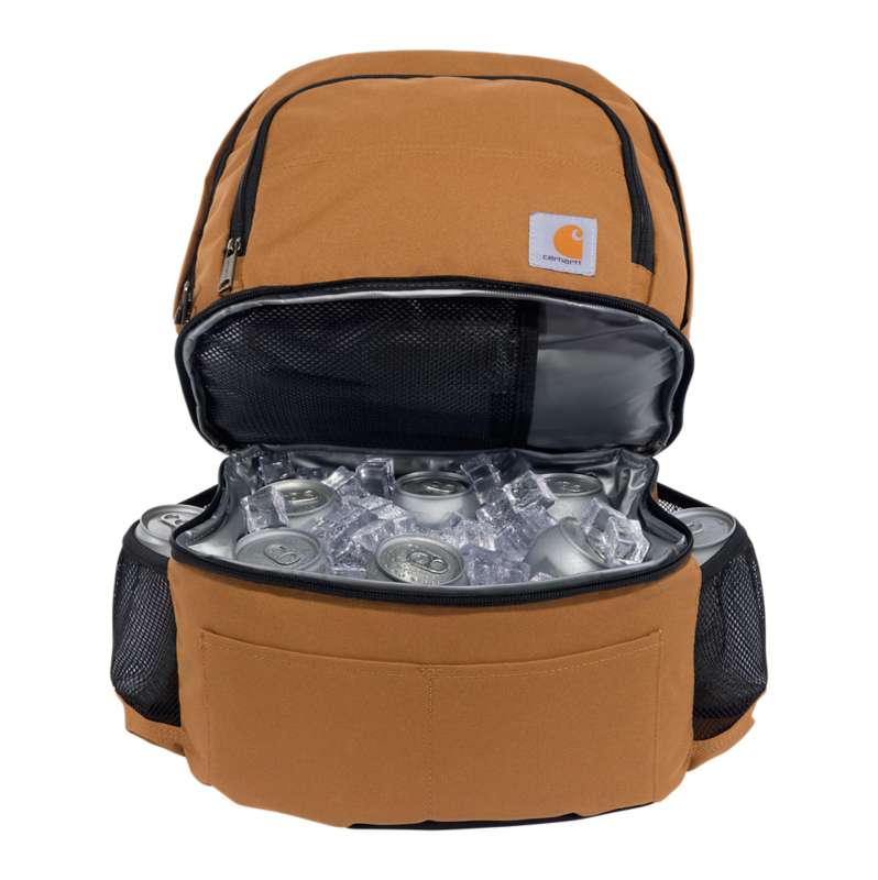 Carhartt 19 in. Insulated 24 Can Two Compartment Cooler Backpack Brown OS  B000030320199 - The Home Depot